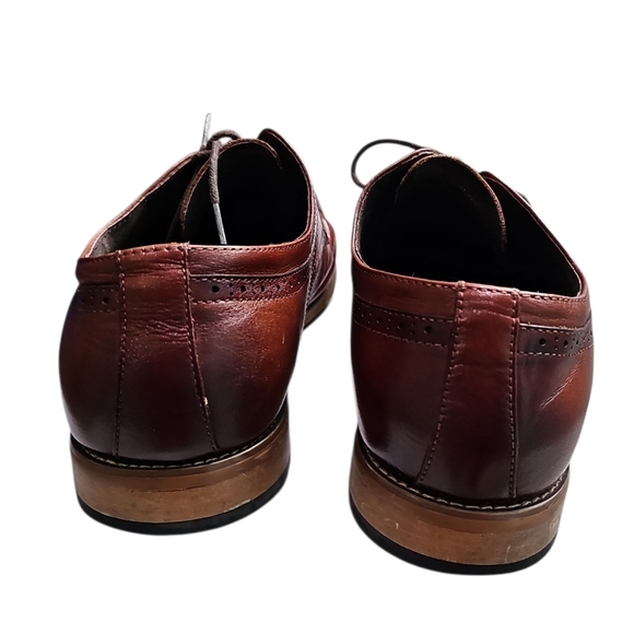 Stacy Adams 12W Brown Leather Cap Toe Oxford Dress Shoes Wide Preppy Office main image 4